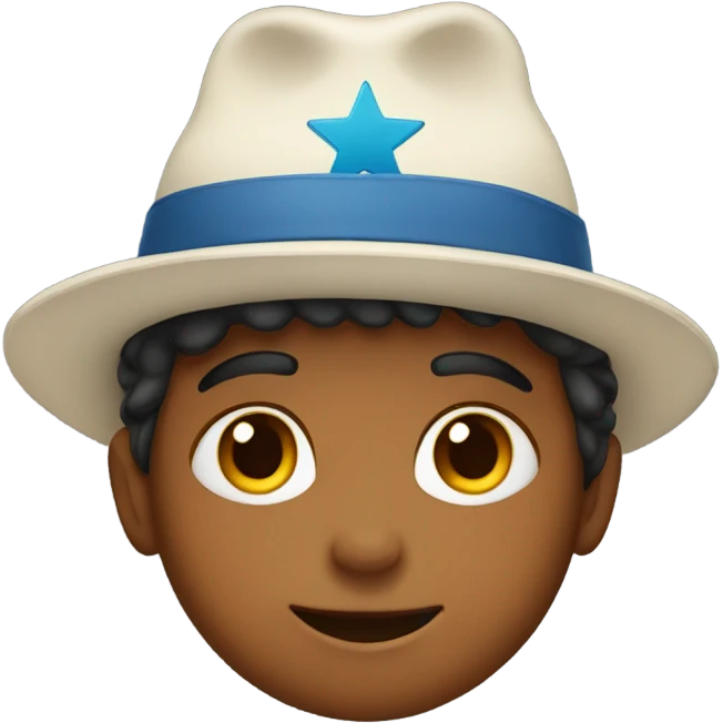 boy in a hat with star emoji