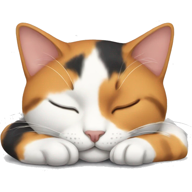 Calico Cat sleeping emoji