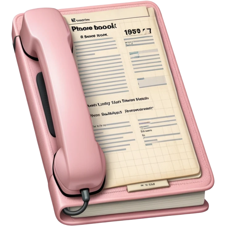 Light pink phone book emoji