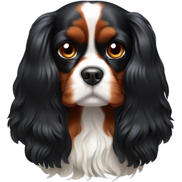 Black red and white King Charles spaniel  emoji