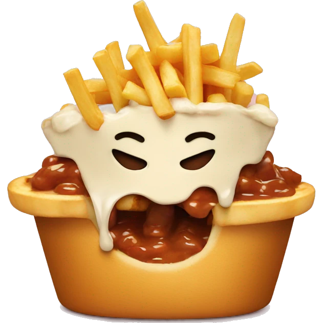 Poutine qui mange une poutine emoji