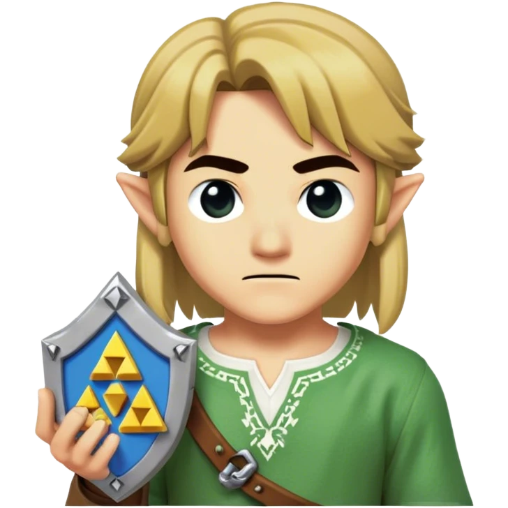 8Bit link but holding React.js logo instead of triforce piece emoji