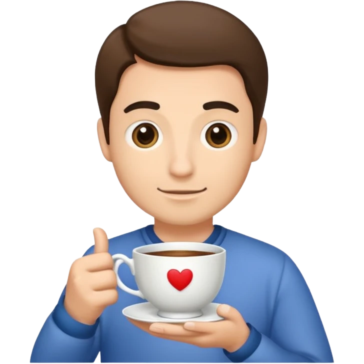 man holding teacup emoji