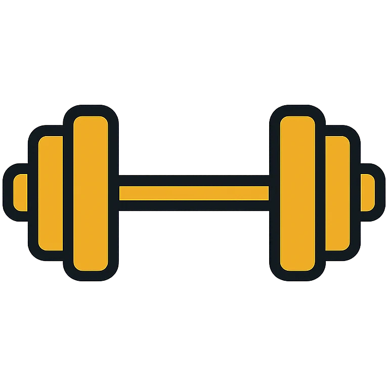 gym icon in gold and black, classic style emoji