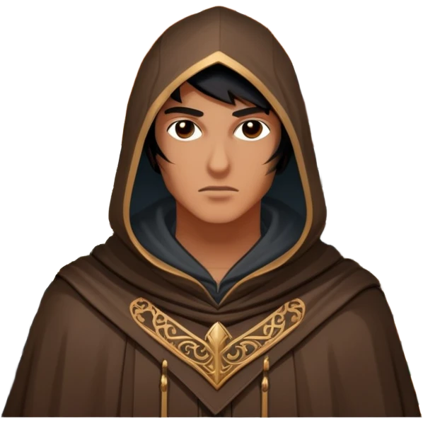 icon featuring Assasin's Creed in an iconic assassin's hood, standing tall against the backdrop of Florence. The design captures the essence of adventure, with intricate details of historical architecture and a sense of mystery. The character is poised, ready for action. transparent background. emoji