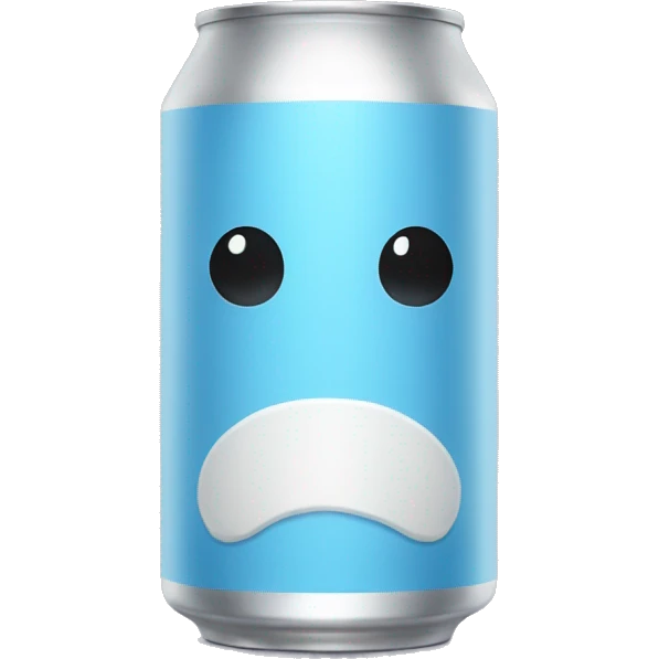 A can of seltzer water with no face emoji