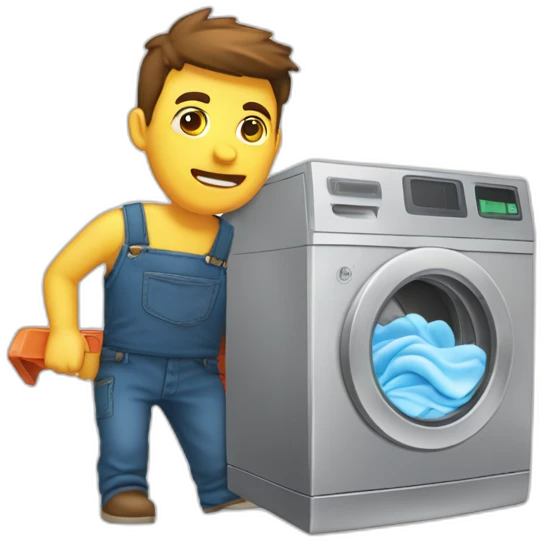 homme faire ménage machine à laver emoji