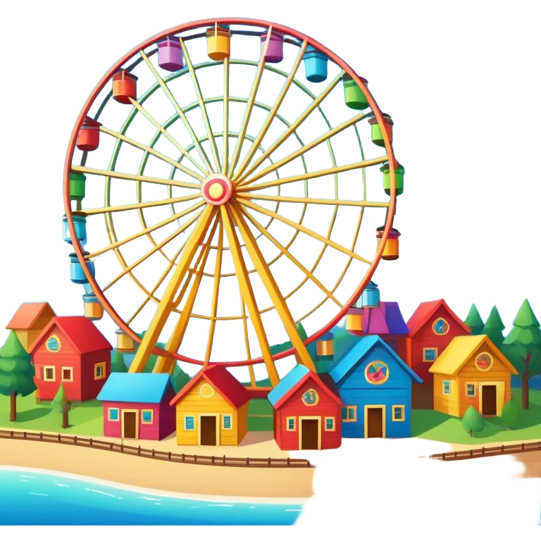 ferris wheel with colorful cabins, festive atmosphere emoji