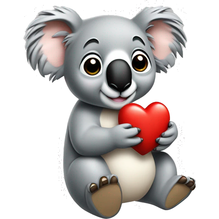 Un koala avec un cœur dans les pâtes  emoji