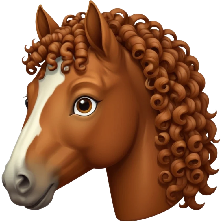 retro horse curly hair emoji