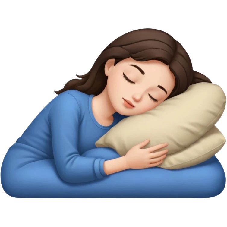 Brunette girl sleeping emoji