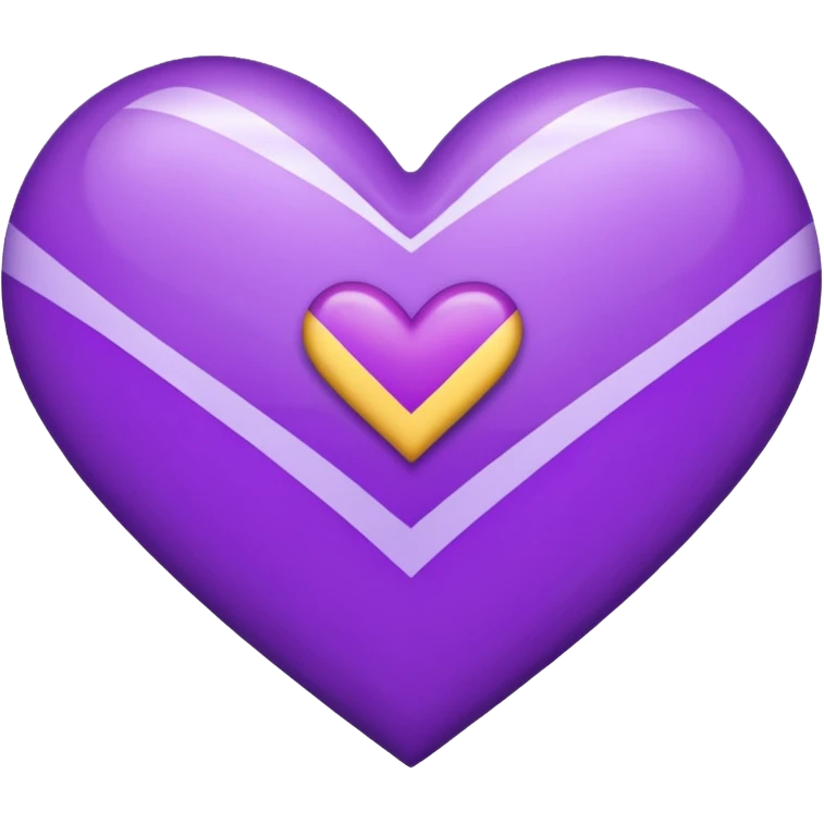 purple heart with a chevron pattern emoji