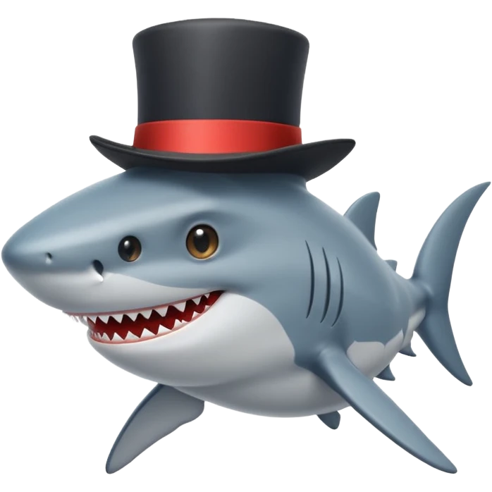 Shark with a top hat emoji