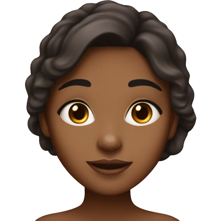 Caramel skin toned girl with dark hair and chocolate eyes  emoji