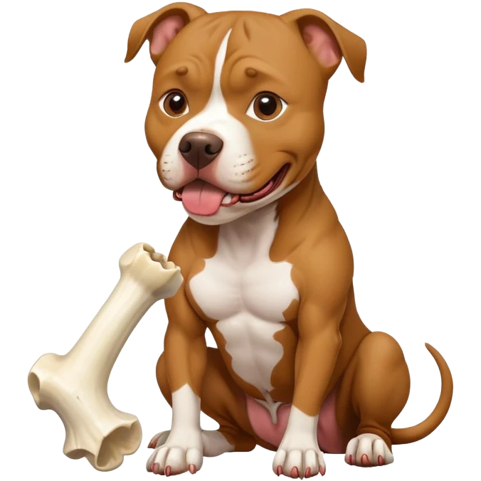Pitbull eating a bone emoji