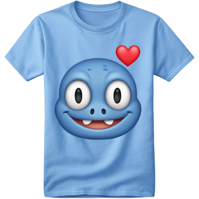 Blue shirt with the text I love krabby  emoji