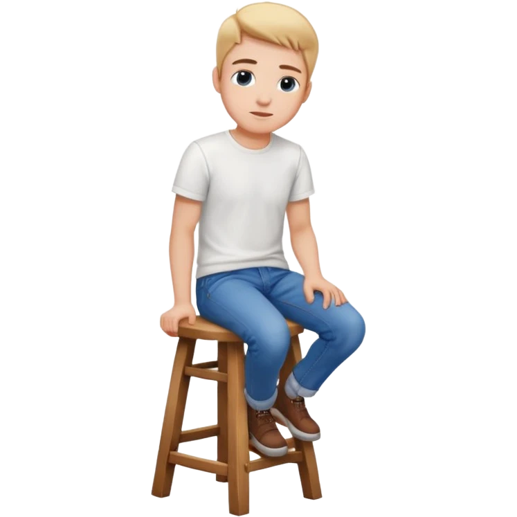 a person sitting on stool with backs turned

 emoji