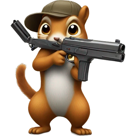 Squirell with a gun emoji