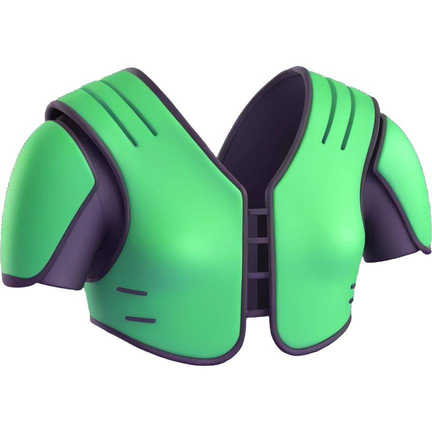 green shoulder pads emoji