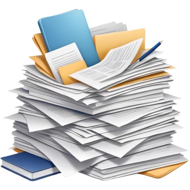 massive pile of paperwork emoji