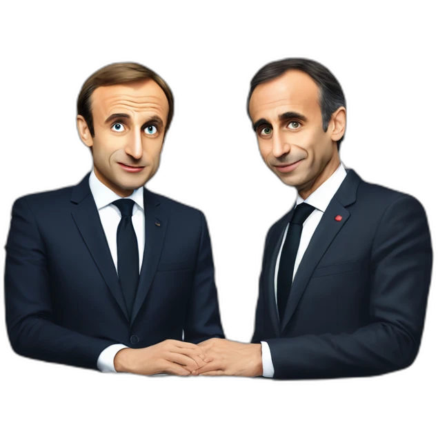 macron et zemmour qui s'embrasse emoji