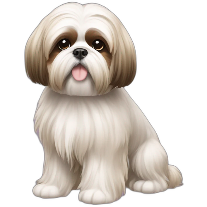 Dog Shih Tzu with long wool full-height emoji