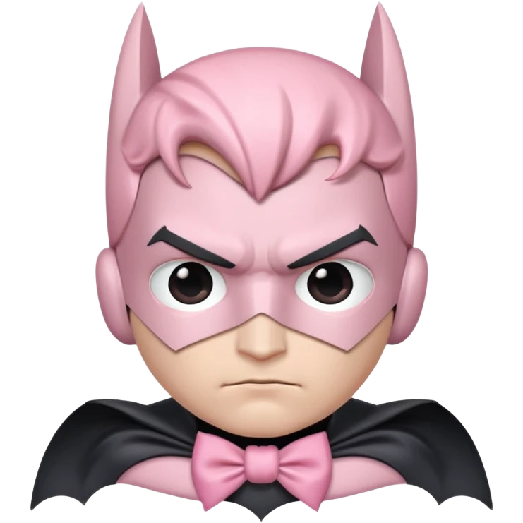Light pink cute batman with a bow in his head emoji