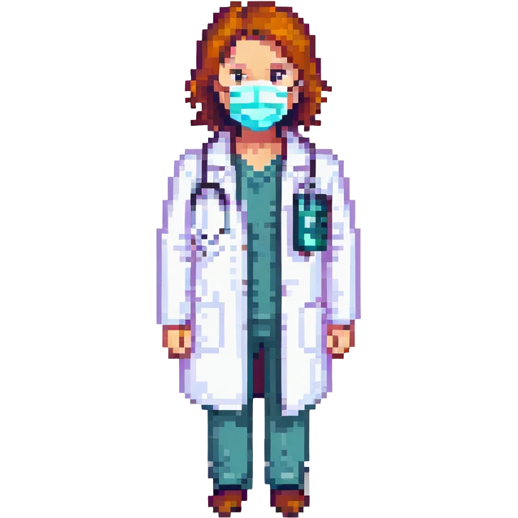 doctor in white coat with medical mask emoji