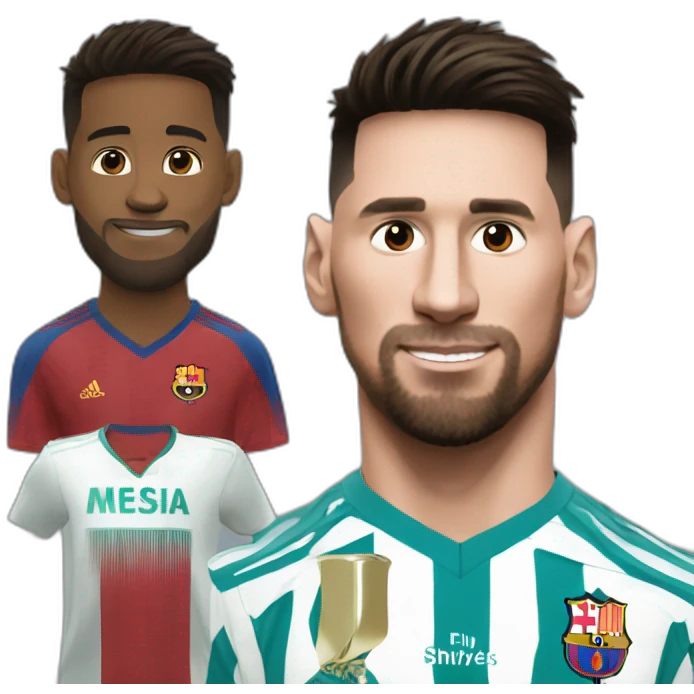 messi qui tiens la coupe avec ronaldo  emoji