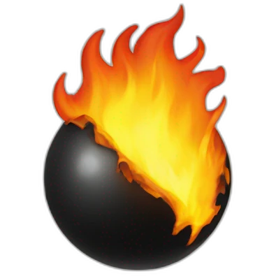 Black ball fire emoji