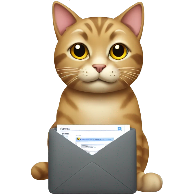 cat sending an email emoji