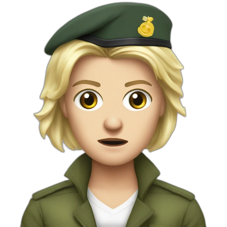 army angry marine lepen hyperrealistic emoji