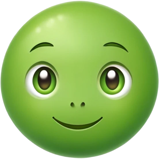 A green pea, round and bright emoji