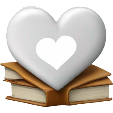 white heart with books inside emoji