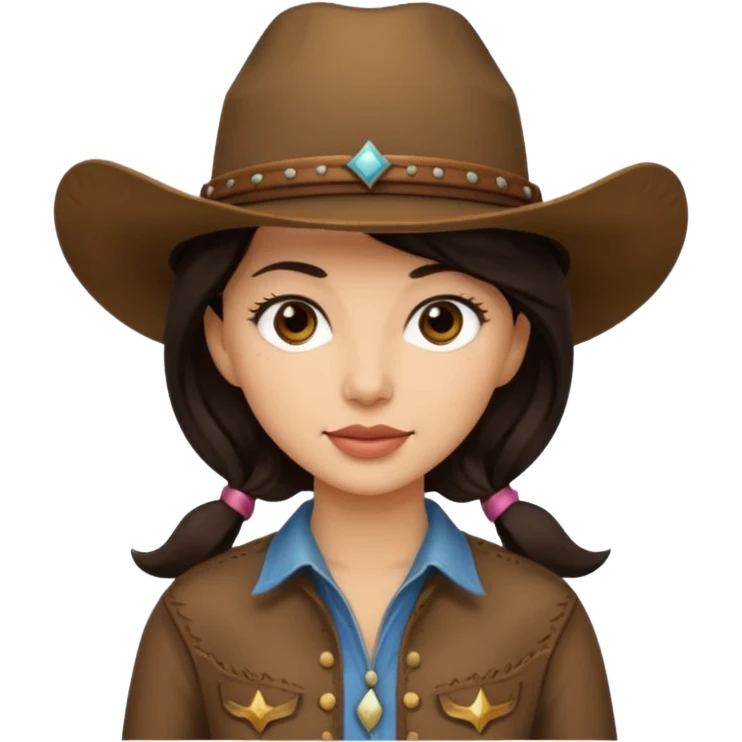 dark hair cowgirl emoji