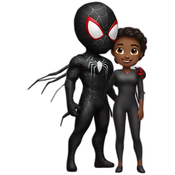 Black spider-man in love emoji
