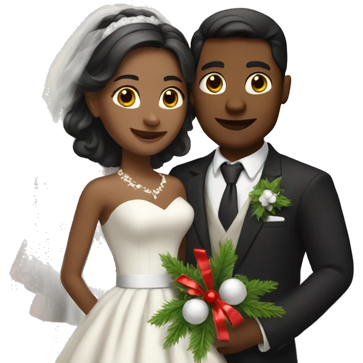 Christmas wedding emoji