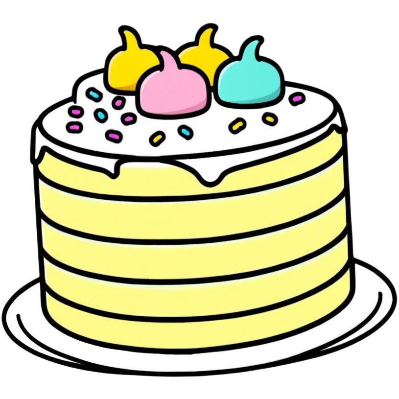 cake with frosting and sprinkles emoji