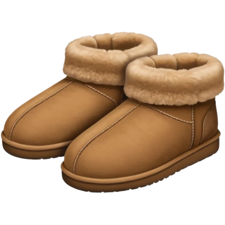 pair of comfy furry low slipper uggs emoji