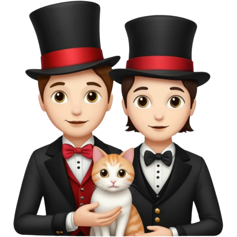 magician couple and their pet cat emoji