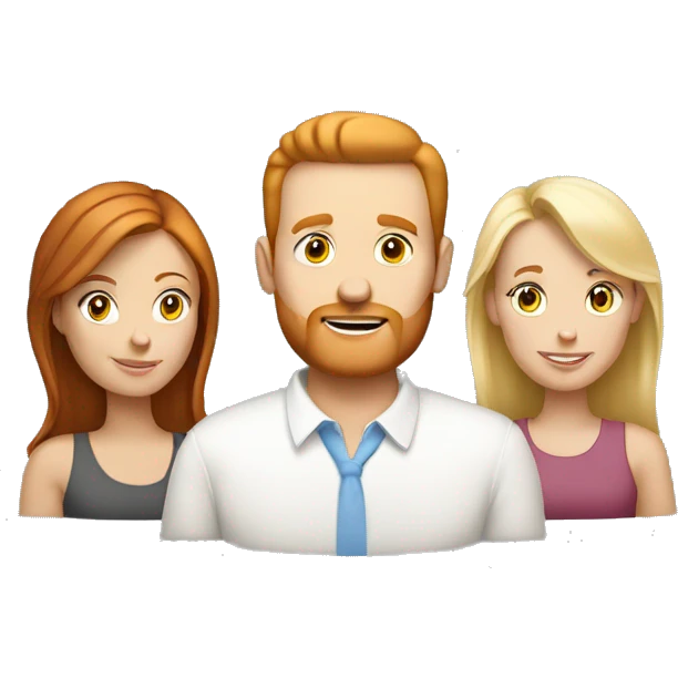 White mom redhead, white dad brunette, white daughter blonde emoji