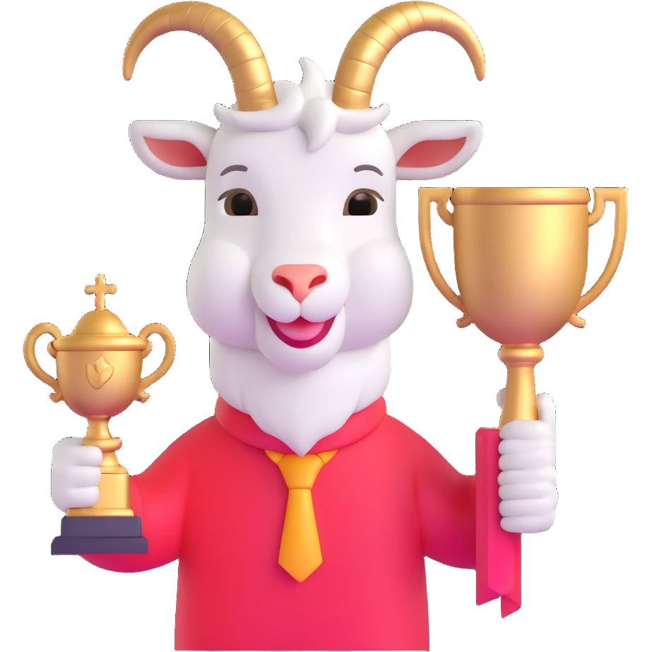 champion goat with trophy emoji