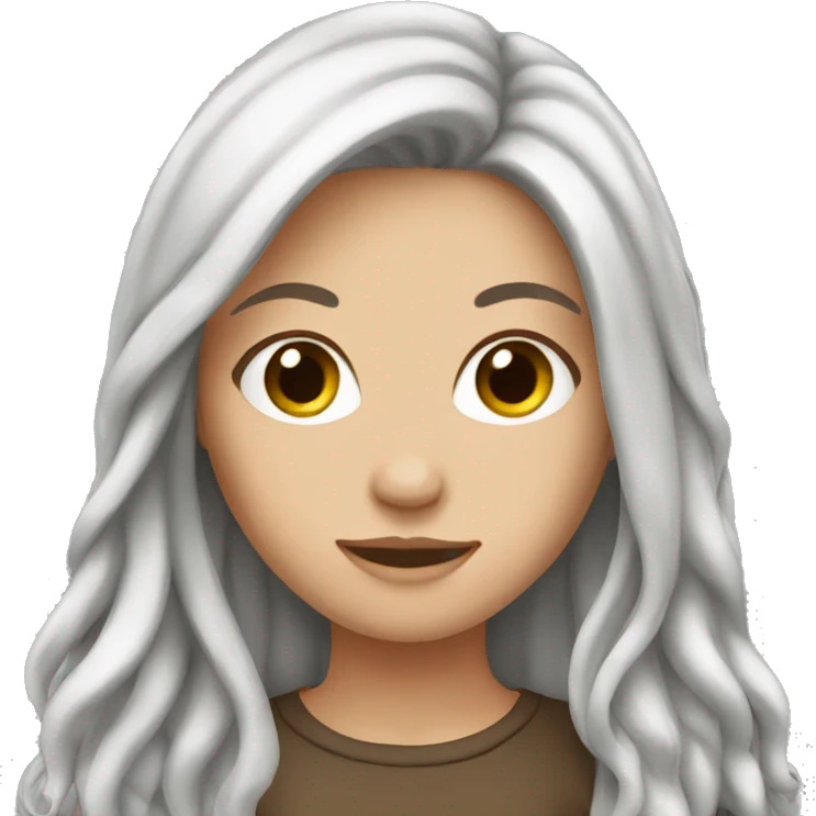 Brown long hair white girl emoji