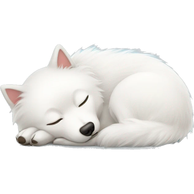 white spitz sleeping emoji