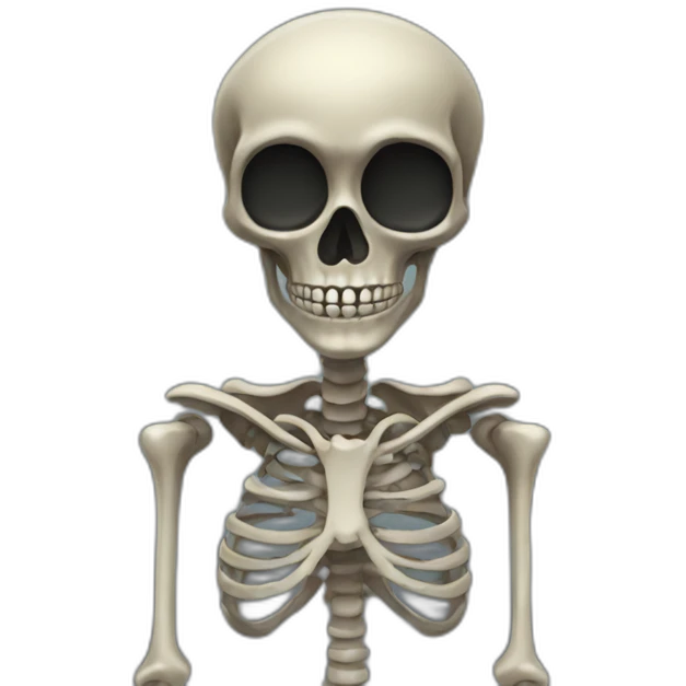 Black goopy skeleton emoji