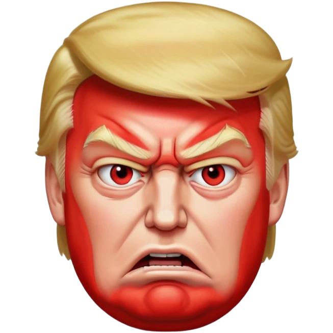 Donald Trump angry with red face emoji