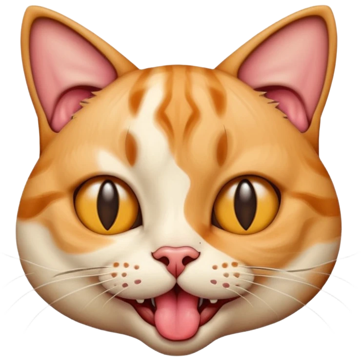 Dostorted cat with tongue out emoji