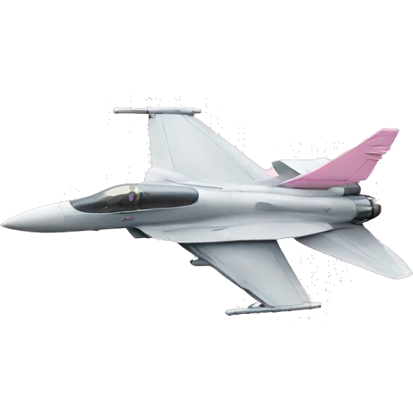 Fighter jet with light pink bow  emoji