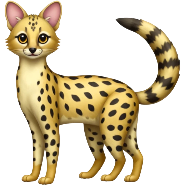 Genet-Serval-Civet-fusion-hybrid, full body emoji
