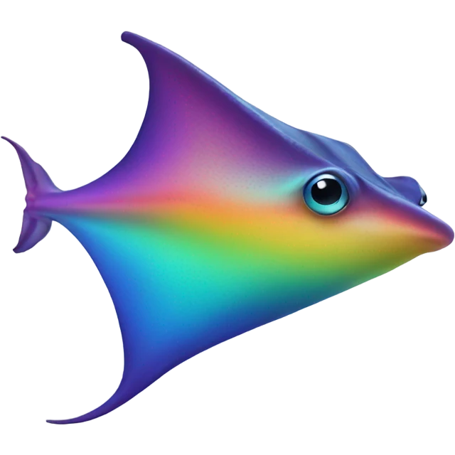 Rainbow coloured stingray emoji